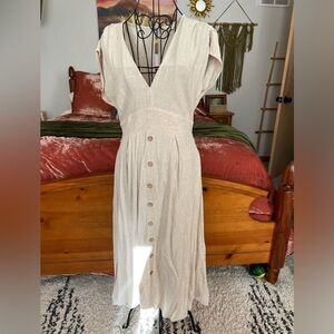 Linen ivory summer dress 14